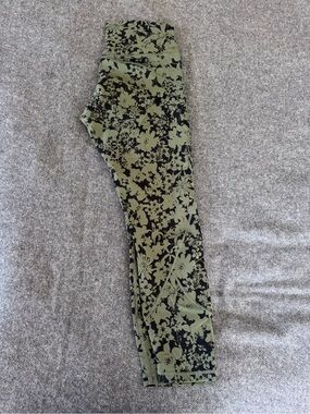 lululemon athletica Olive Green and Black Floral Leggings